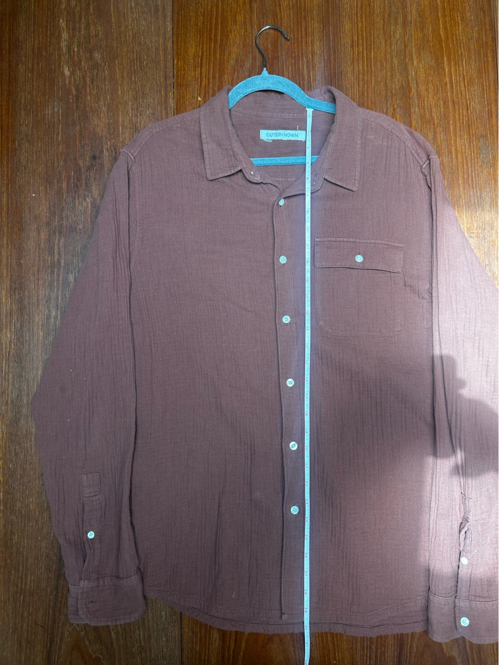 Outerknown Men's Casual Button-Down Shirt in Brown